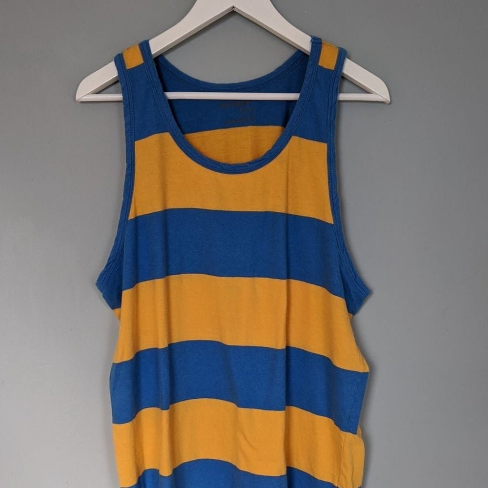 Old Navy Men's Yellow/Blue Striped Tank